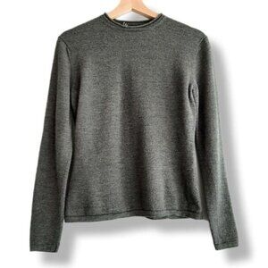CLAN DOUGLAS Scotland 100% Cashmere Crewneck Sweater Grey Sz XS